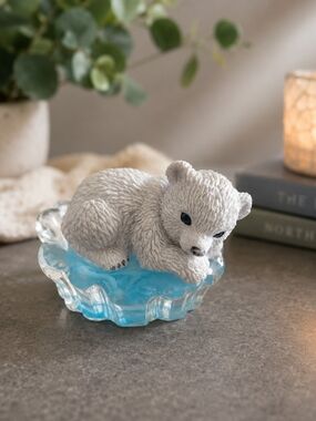 Hamilton Collection Polar Playmates Nappin' Polar Bear Cub by Michael Adams 1996
